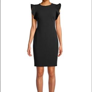 NWT Calvin Klein Ruffle Sleeve Sheath Dress
